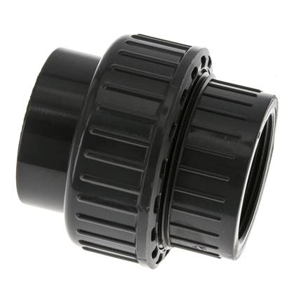 PVC Union Fitting Female Socket 50mm x Female Rp 1-1/2'' FKM