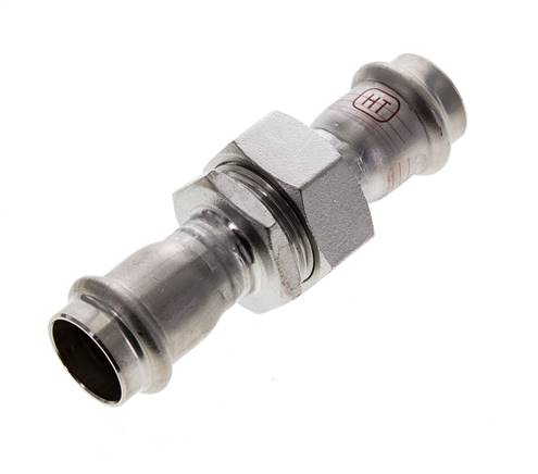 Union Press Fitting - 22mm Female - Stainless Steel Flat Sealing