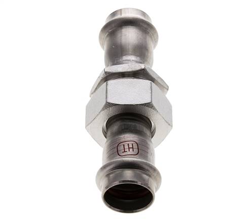 Union Press Fitting - 22mm Female - Stainless Steel Flat Sealing