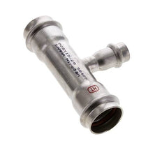 Tee Press Fitting - 15mm Female & 28mm - Stainless Steel
