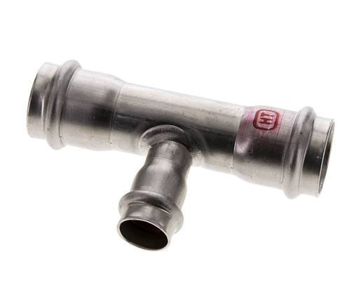 Tee Press Fitting - 18mm Female & 28mm - Stainless Steel