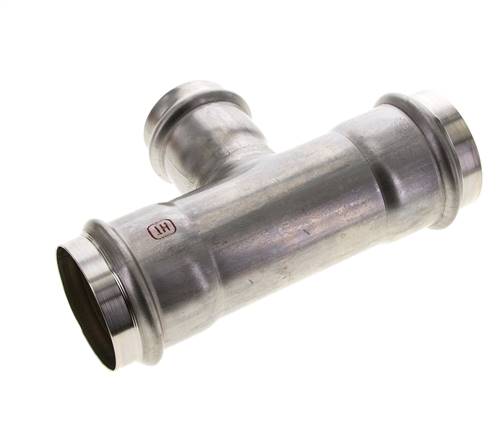 Tee Press Fitting - 42mm Female & 54mm - Stainless Steel