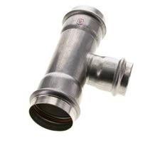 Tee Press Fitting - 42mm Female & 54mm - Stainless Steel