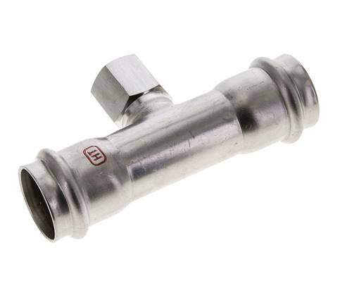 Tee Press Fitting - 28mm Female & Rp 1/2'' Female - Stainless Steel