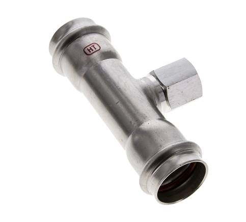 Tee Press Fitting - 28mm Female & Rp 1/2'' Female - Stainless Steel