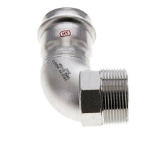 90deg Elbow Press Fitting - 42mm Female & R 1-1/2'' Male - Stainless Steel