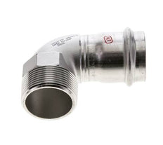 90deg Elbow Press Fitting - 42mm Female & R 1-1/2'' Male - Stainless Steel
