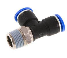 10mm x R3/8'' Right Angle Tee Push-in Fitting with Male Threads Brass/PA 66 NBR Rotatable