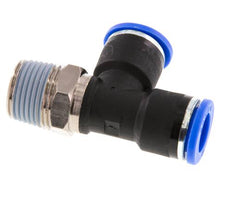 10mm x R3/8'' Right Angle Tee Push-in Fitting with Male Threads Brass/PA 66 NBR Rotatable