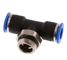 10mm x G3/8'' Inline Tee Push-in Fitting with Male Threads Brass/PA 66 NBR Rotatable