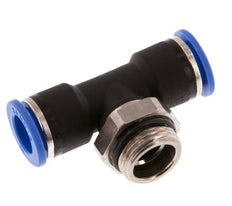 10mm x G3/8'' Inline Tee Push-in Fitting with Male Threads Brass/PA 66 NBR Rotatable