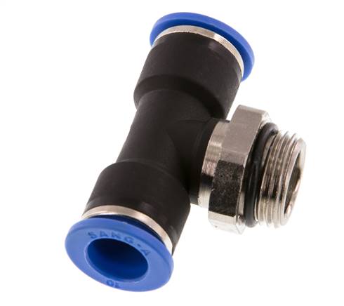10mm x G3/8'' Inline Tee Push-in Fitting with Male Threads Brass/PA 66 NBR Rotatable