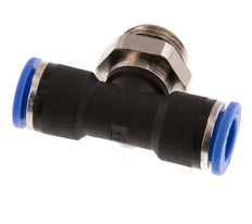 10mm x G3/8'' Inline Tee Push-in Fitting with Male Threads Brass/PA 66 NBR Rotatable