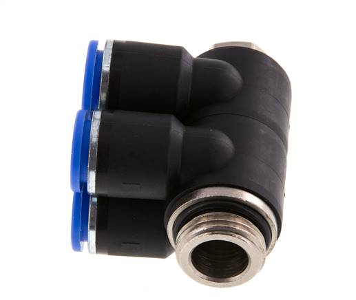 12mm x G1/2'' 4-way Manifold Push-in Fitting with Male Threads Brass/PA 66 NBR Rotatable