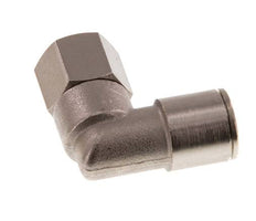 10mm x G1/4'' 90deg Elbow Push-in Fitting with Female Threads Brass NBR Rotatable