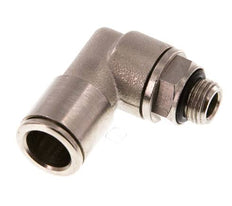10mm x G1/8'' 90deg Elbow Push-in Fitting with Male Threads Brass NBR Rotatable