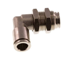 8mm 90deg Elbow Push-in Fitting Brass NBR Bulkhead