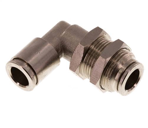 8mm 90deg Elbow Push-in Fitting Brass NBR Bulkhead