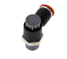 Flow Control Valve Meter-In Elbow 8 mm - R1/4'' Brass/PA 66 Locknut