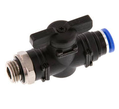 2-Way Straight Ball Valve 8 mm - G1/4'' Plastic/Brass