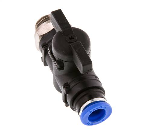 2-Way Straight Ball Valve 8 mm - G1/4'' Plastic/Brass