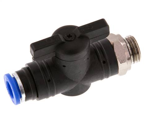 2-Way Straight Ball Valve 8 mm - G1/4'' Plastic/Brass