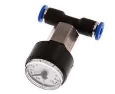 Pressure Gauge 4mm Union Straight 0-10 bar (0-145psi)