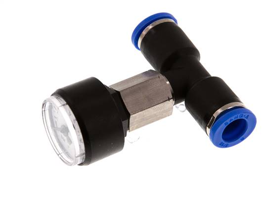 Pressure Gauge 8mm Union Straight 0-10 bar (0-145psi)