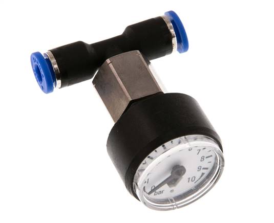 Pressure Gauge 4mm Union Straight 0-10 bar (0-145psi)