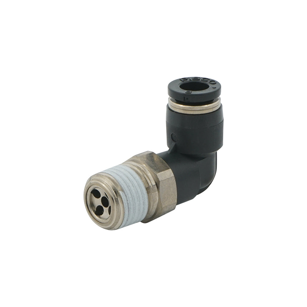 IN R1/8" x OUT 4mm Angled 1.6mm Orifice Meter-Out Check Valve