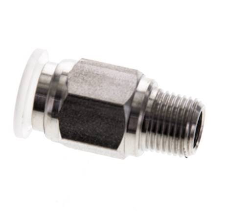 8mm x R1/8'' Push-in Fitting with Male Threads Stainless Steel/PA EPDM/PTFE