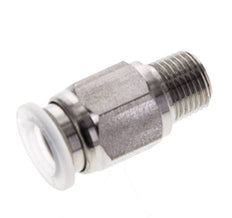 8mm x R1/8'' Push-in Fitting with Male Threads Stainless Steel/PA EPDM/PTFE