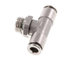 6mm x G1/4'' Inline Tee Push-in Fitting with Male Threads Stainless Steel FKM FDA Rotatable