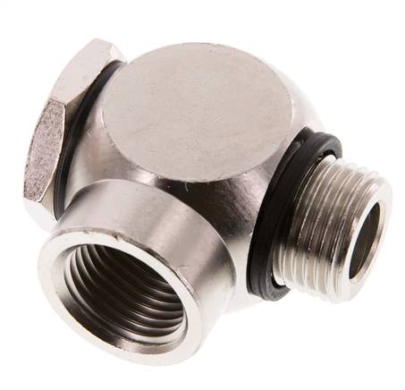 G1/2'' Nickel plated Brass Banjo Fitting with Male and Female Threads with Banjo Bolt with O-ring Rotatable