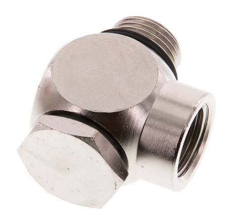 G1/2'' Nickel plated Brass Banjo Fitting with Male and Female Threads with Banjo Bolt with O-ring Rotatable