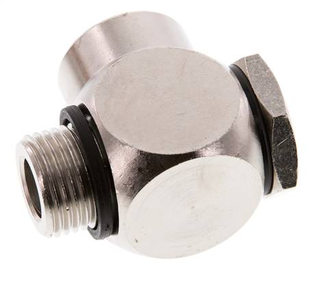 G1/2'' Nickel plated Brass Banjo Fitting with Male and Female Threads with Banjo Bolt with O-ring Rotatable