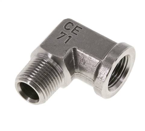 3/8'' NPT x 3/8'' NPT M/F Stainless steel 90 deg Elbow Fitting 210 Bar - Hydraulic