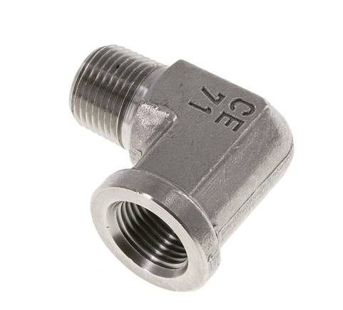 3/8'' NPT x 3/8'' NPT M/F Stainless steel 90 deg Elbow Fitting 210 Bar - Hydraulic