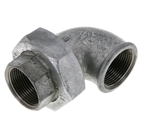 90deg Angled Union Connector Rp1 1/4'' Female Cast Iron Flat Seal Centellen 25bar (351.25psi)
