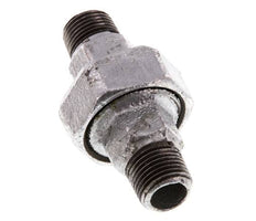 R 1/2'' Zinc plated Cast iron Double Nipple 3-pieces with Conically sealing 25 Bar
