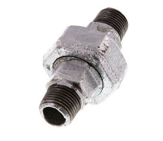 R 1/2'' Zinc plated Cast iron Double Nipple 3-pieces with Conically sealing 25 Bar
