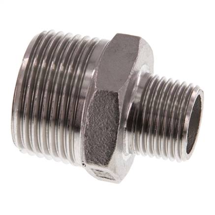 R 1'' x R 1/2'' Stainless steel Double Nipple 16 Bar