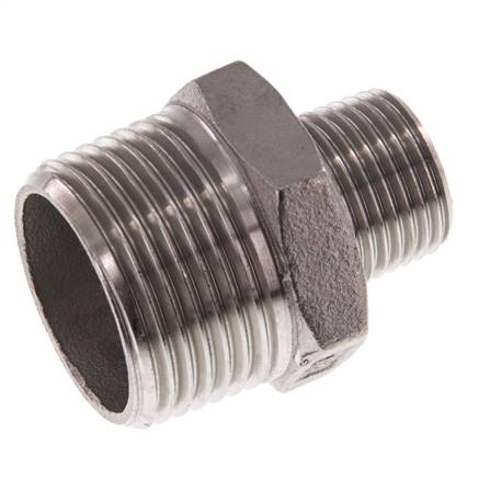 R 1'' x R 1/2'' Stainless steel Double Nipple 16 Bar