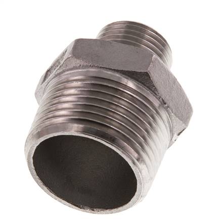 R 1'' x R 1/2'' Stainless steel Double Nipple 16 Bar