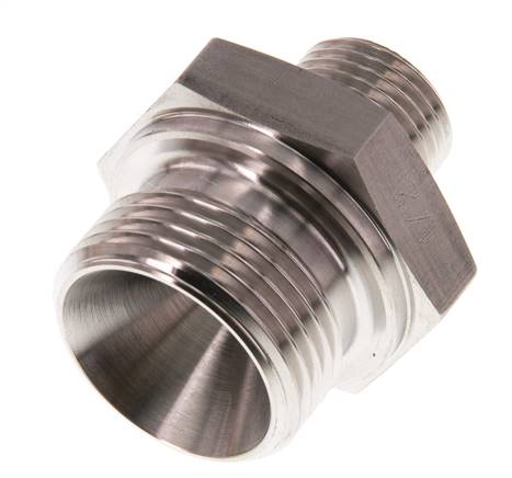 G 1'' x G 1/2'' Stainless steel Double Nipple 345 Bar - Hydraulic