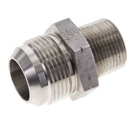 JIC Double Nipple UN 1-7/8''-12 (Dash Size 24) x 1 1/2'' NPT Stainless Steel 70bar (983.5psi)