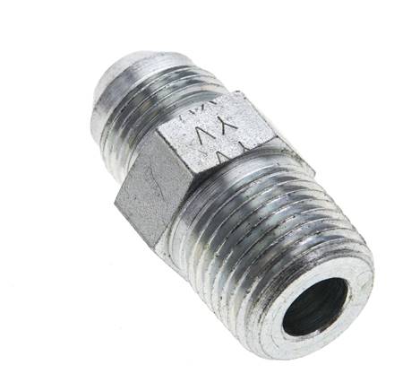 JIC Double Nipple UNF 3/4''-16 (Dash Size 8) x 1/2'' NPT Steel 210bar (2950.5psi) [2 Pieces]