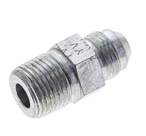 JIC Double Nipple UNF 3/4''-16 (Dash Size 8) x 1/2'' NPT Steel 210bar (2950.5psi) [2 Pieces]