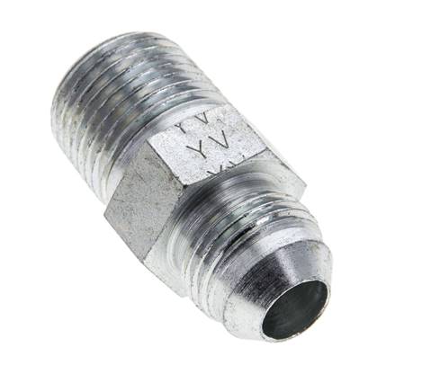 JIC Double Nipple UNF 3/4''-16 (Dash Size 8) x 1/2'' NPT Steel 210bar (2950.5psi) [2 Pieces]