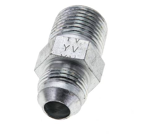 JIC Double Nipple UNF 3/4''-16 (Dash Size 8) x 1/2'' NPT Steel 210bar (2950.5psi) [2 Pieces]